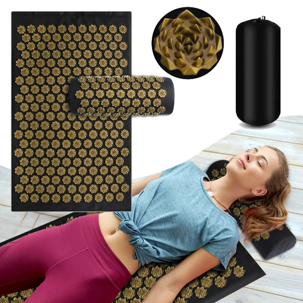 ZenSpike™ Acupressure Mat & Pillow Set – Stress Relief, Relaxation & Recovery Kit