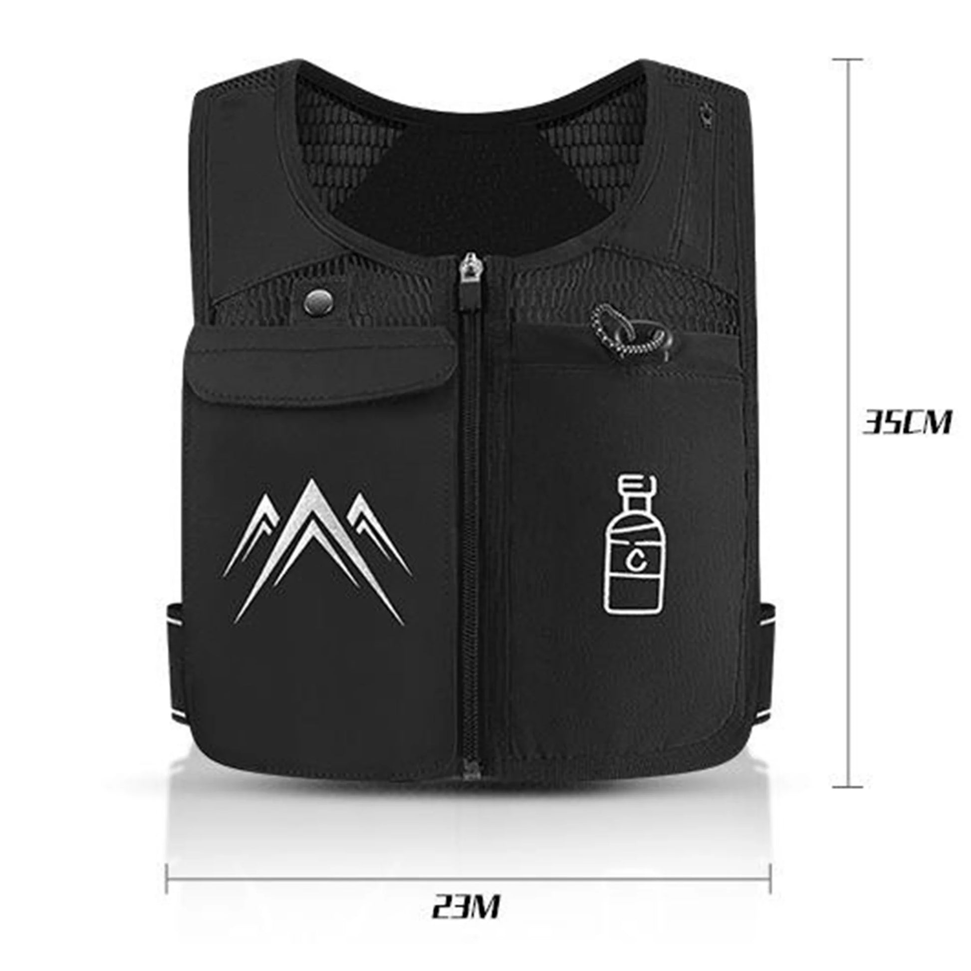 Reflective Running Hydration Vest with Soft Water Bottle – Lightweight Adjustable Running Pack