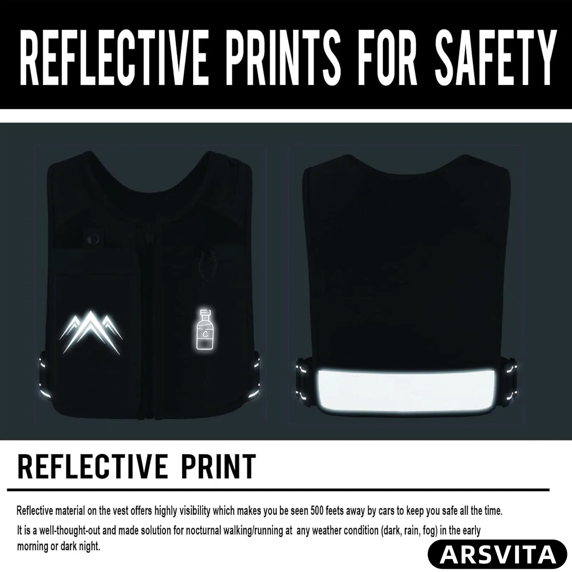 Reflective Running Hydration Vest with Soft Water Bottle – Lightweight Adjustable Running Pack
