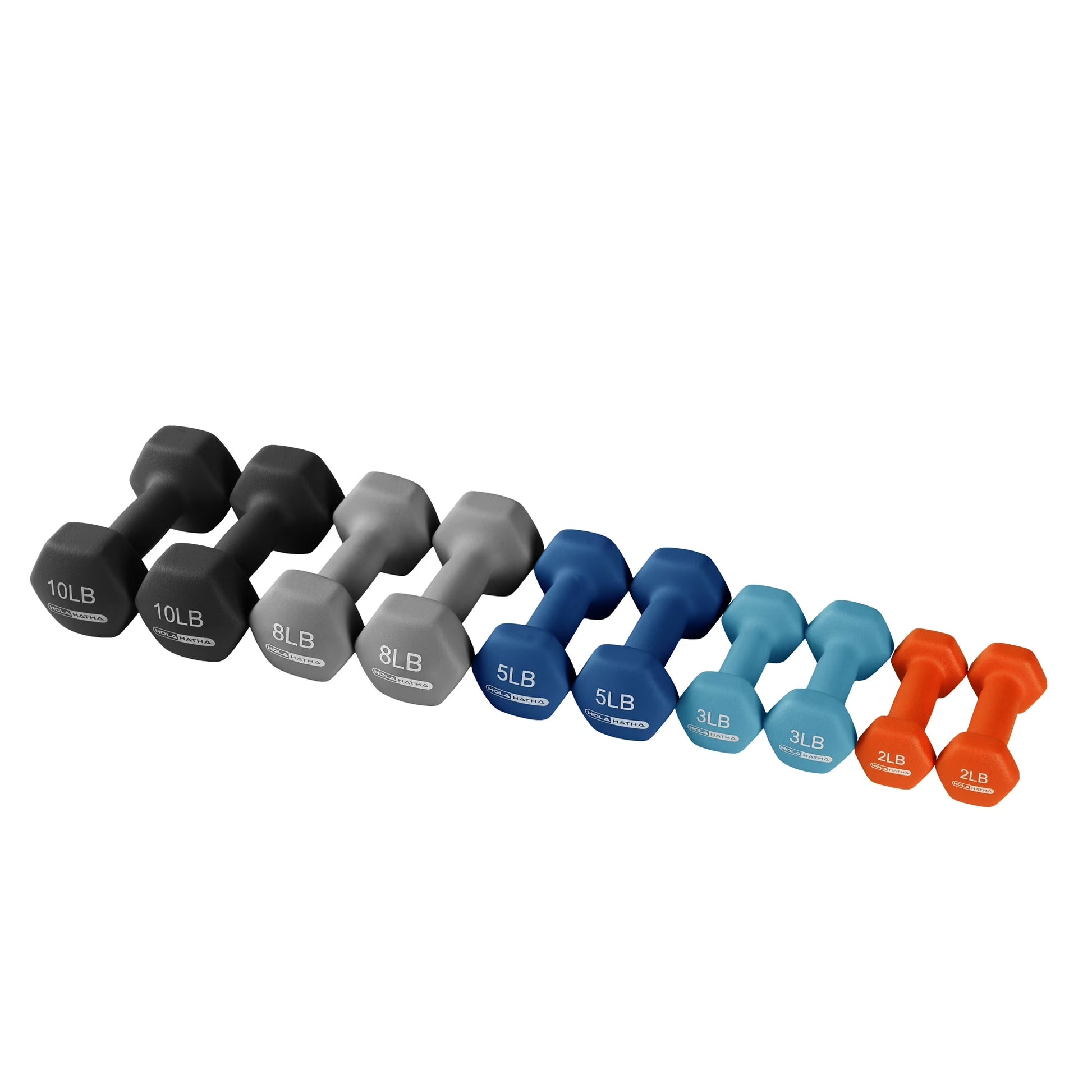 Home Workout Dumbbell Set with Rack – 2–10 lb Neoprene Weights