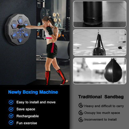 Smart Music Boxing Machine with Bluetooth – Interactive Wall-Mounted Boxing Trainer