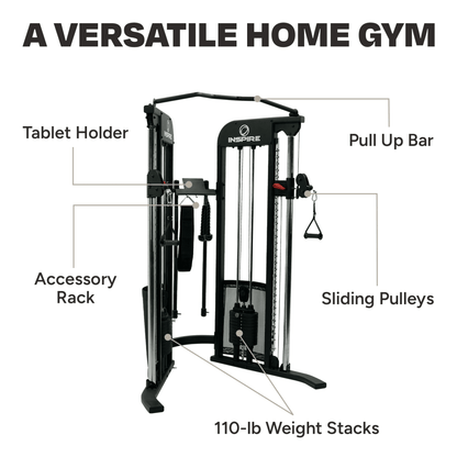 Inspire Fitness CG3 Functional Trainer – Dual Weight Stack Home Gym with Adjustable Pulleys