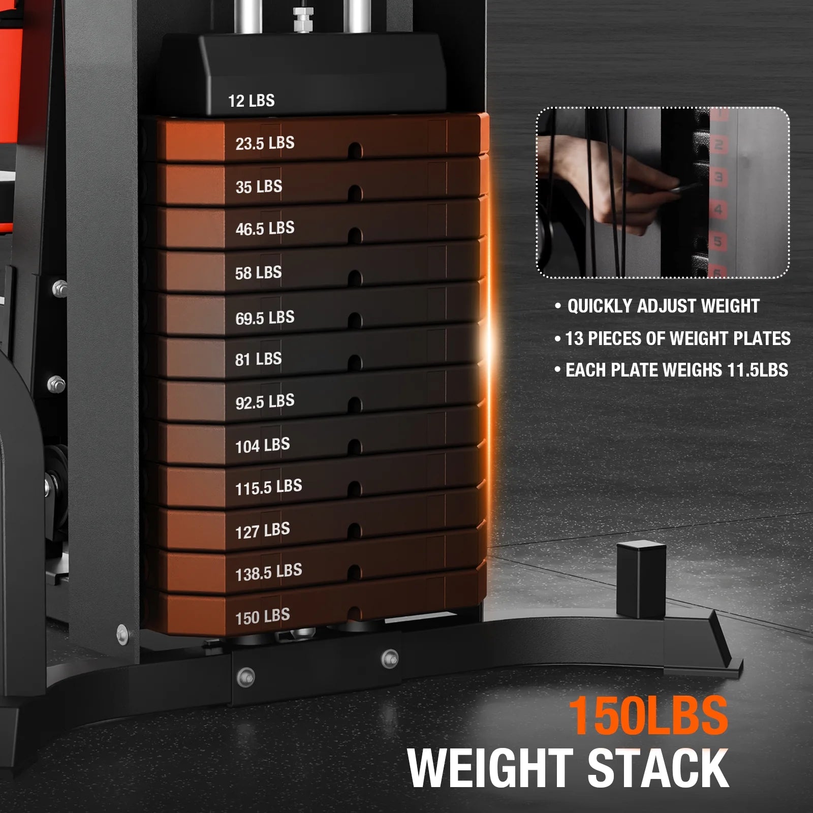 Home Gym Station with 150 lb Weight Stack – All-in-One Full Body Strength Training System