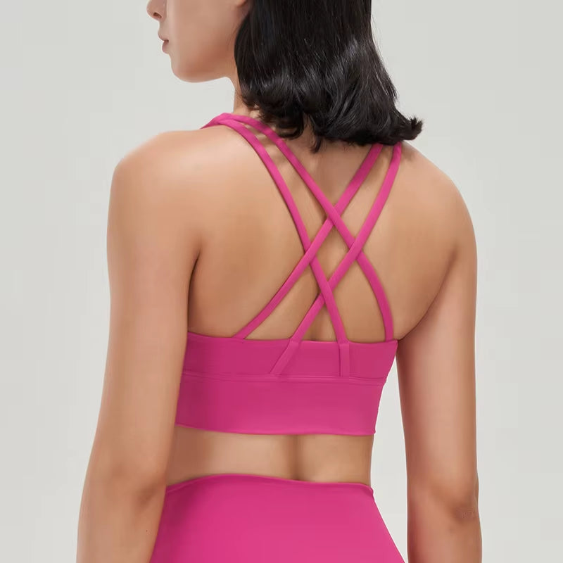 Nylon Top Women Bra Sexy Top Woman Breathable Underwear Women Fitness Yoga Sports Bra for Women Gym 30 Colors