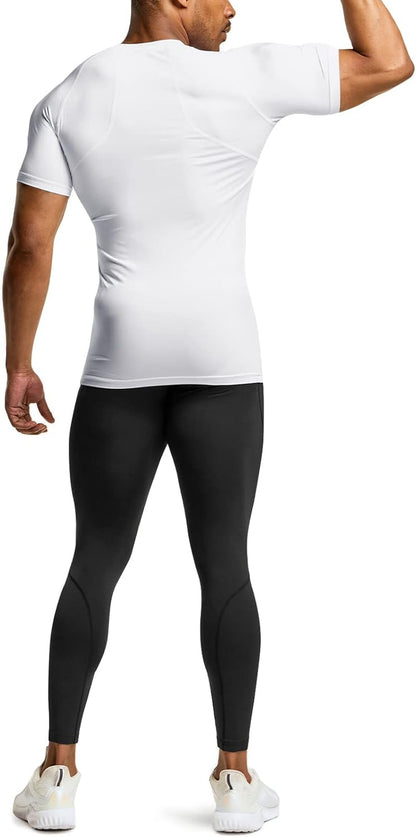 Men'S Cool Dry Short Sleeve Compression Shirts, Sports Baselayer T-Shirts Tops, Athletic Workout Shirt