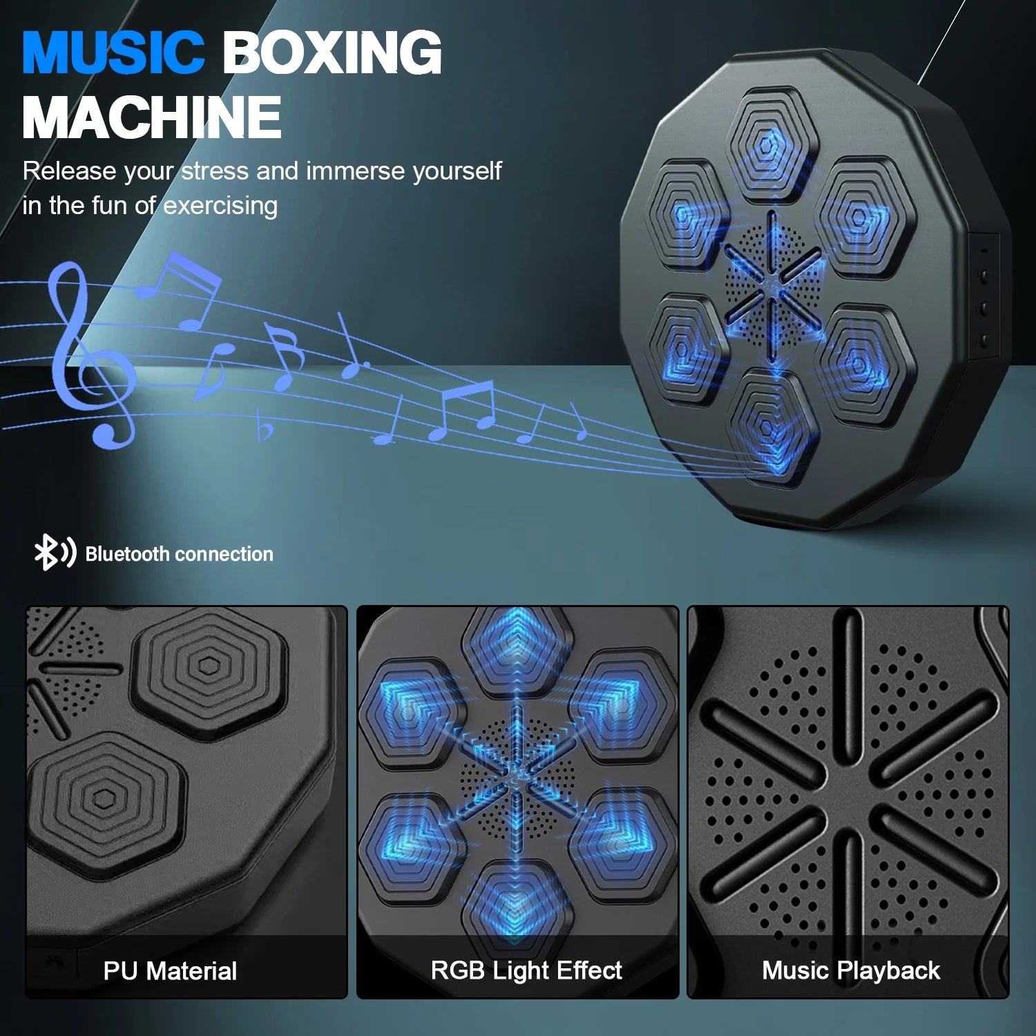 Smart Music Boxing Machine with Bluetooth – Interactive Wall-Mounted Boxing Trainer