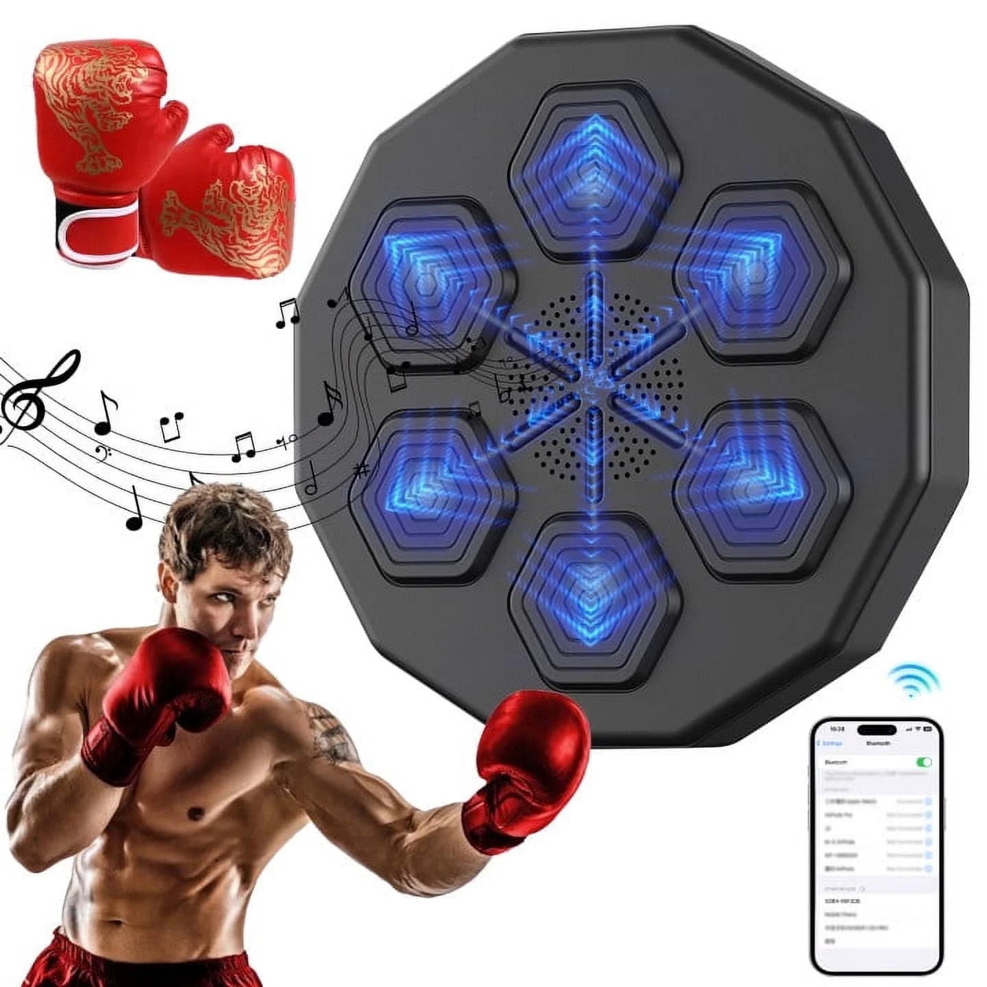 Smart Music Boxing Machine with Bluetooth – Interactive Wall-Mounted Boxing Trainer
