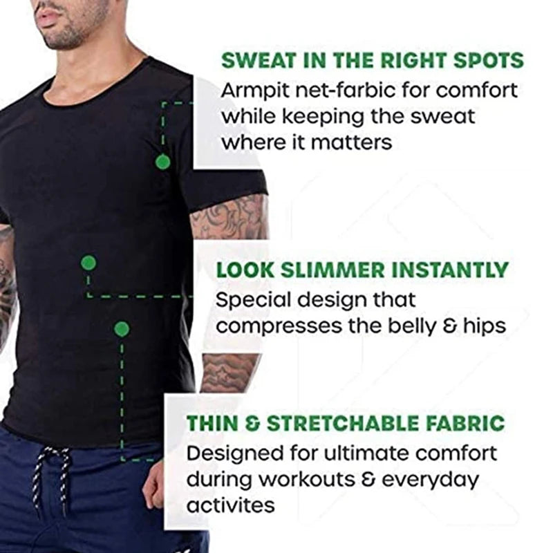 Men's Sauna Suit Heat-Trapping Compression Shapewear Vest for Enhanced Fitness and Slimming