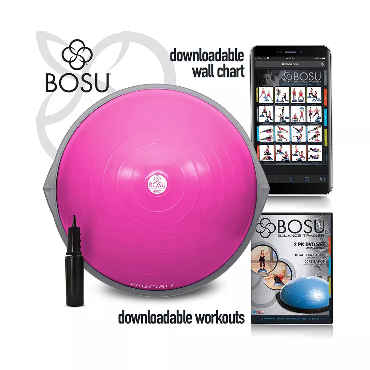 BOSU Balance Trainer – 26” Core Strength & Stability Trainer