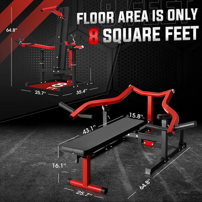 All-in-One Home Gym System – Folding Chest Press & Full Body Strength Training Machine