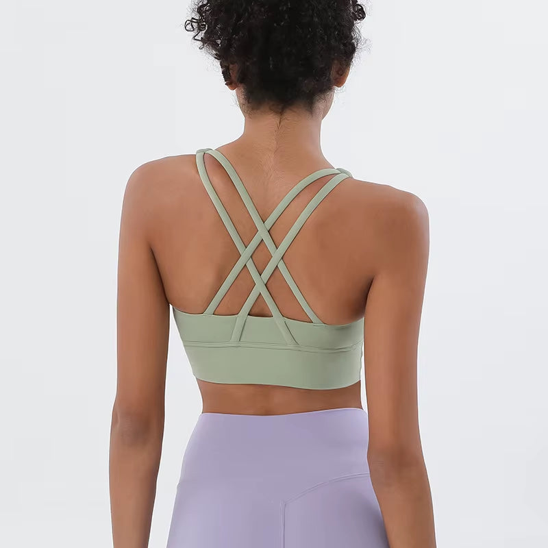 Nylon Top Women Bra Sexy Top Woman Breathable Underwear Women Fitness Yoga Sports Bra for Women Gym 30 Colors