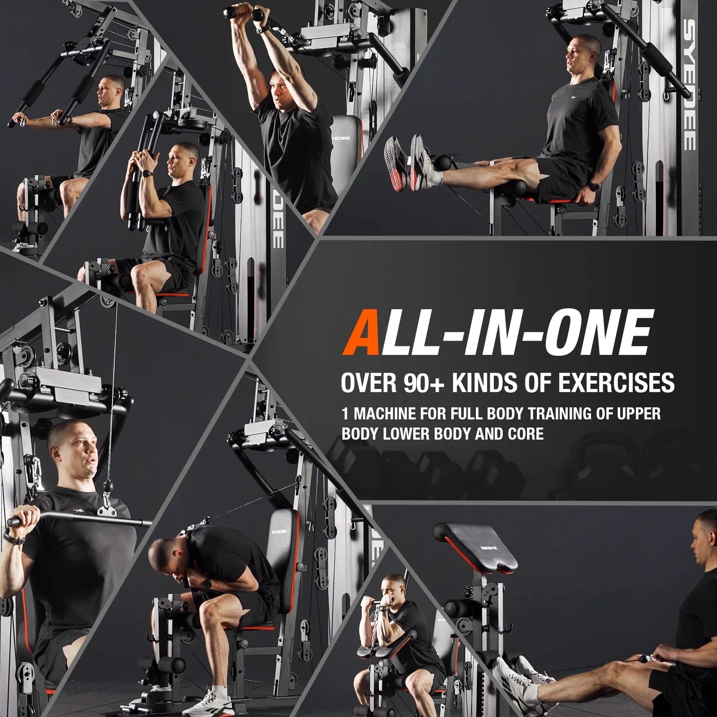 Home Gym Station with 150 lb Weight Stack – All-in-One Full Body Strength Training System