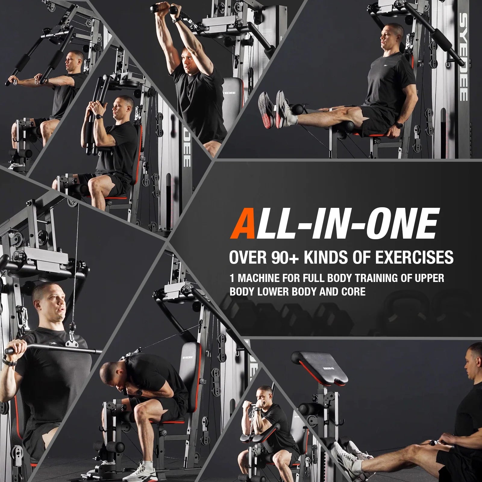 Home Gym Station with 150 lb Weight Stack – All-in-One Full Body Strength Training System